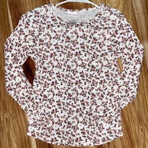 Little Lass Pink and Cream Floral Long Sleeve Tee